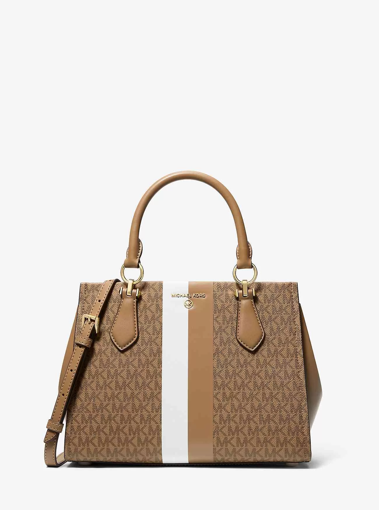 Marilyn Medium Logo Stripe Satchel