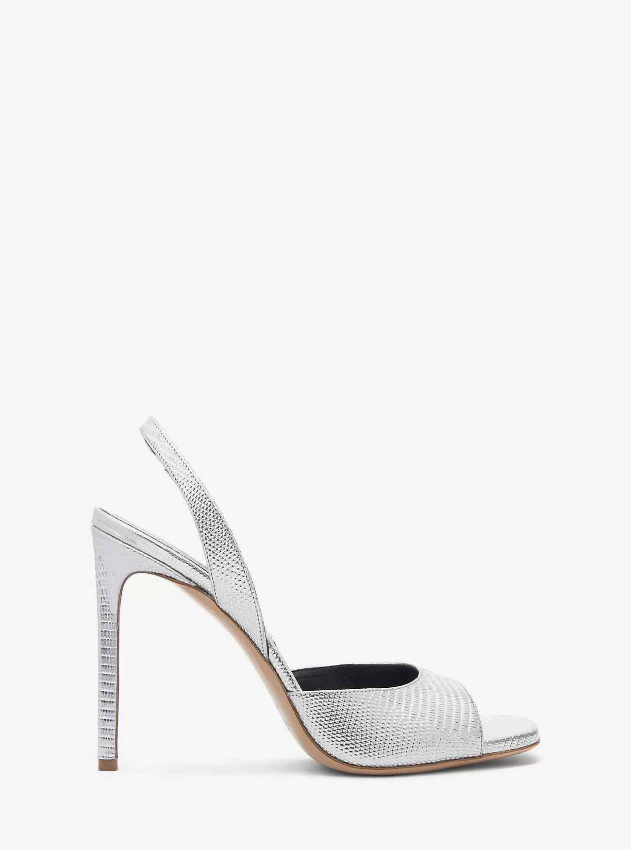 Marisa Metallic Lizard Lädersandal med prägling