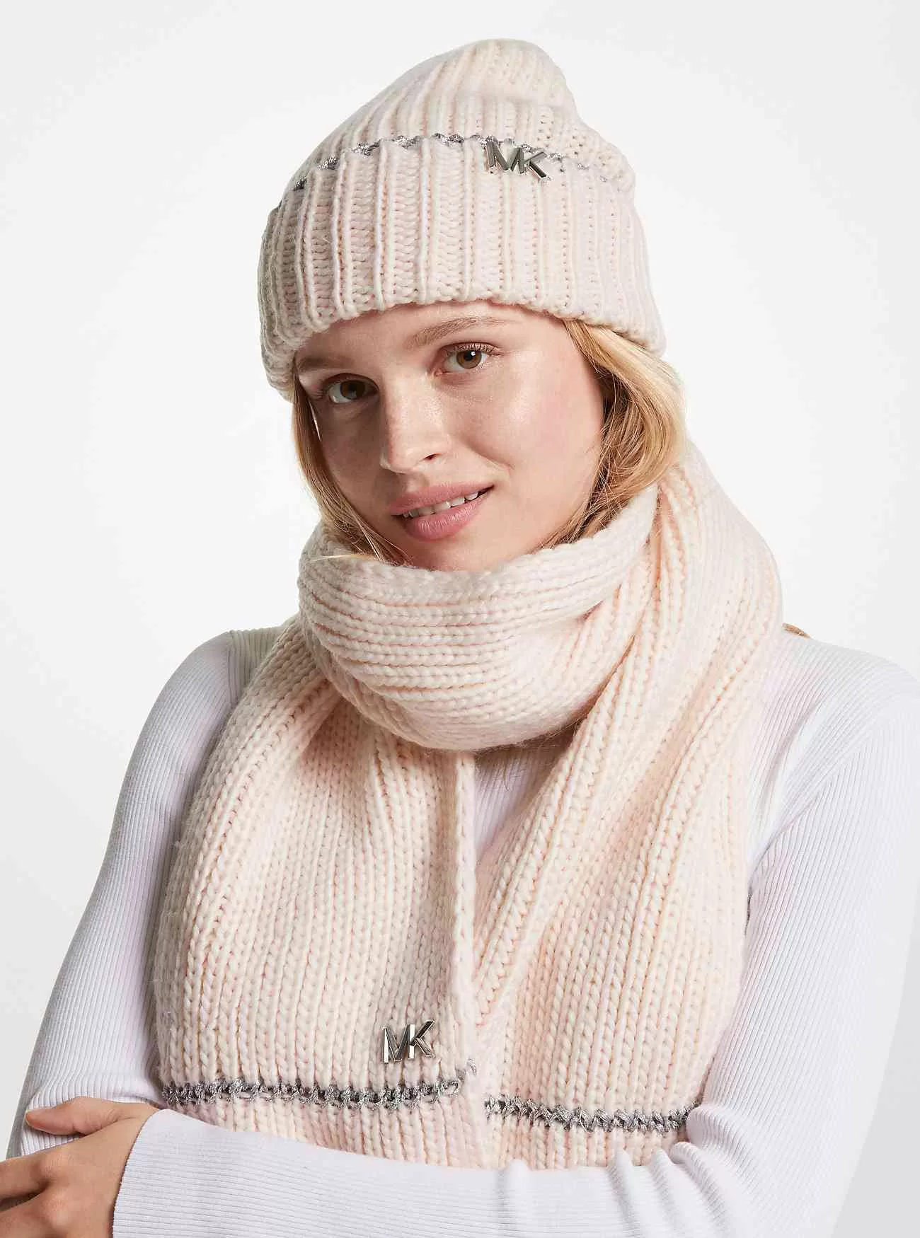 Marled Knit Beanie Hat