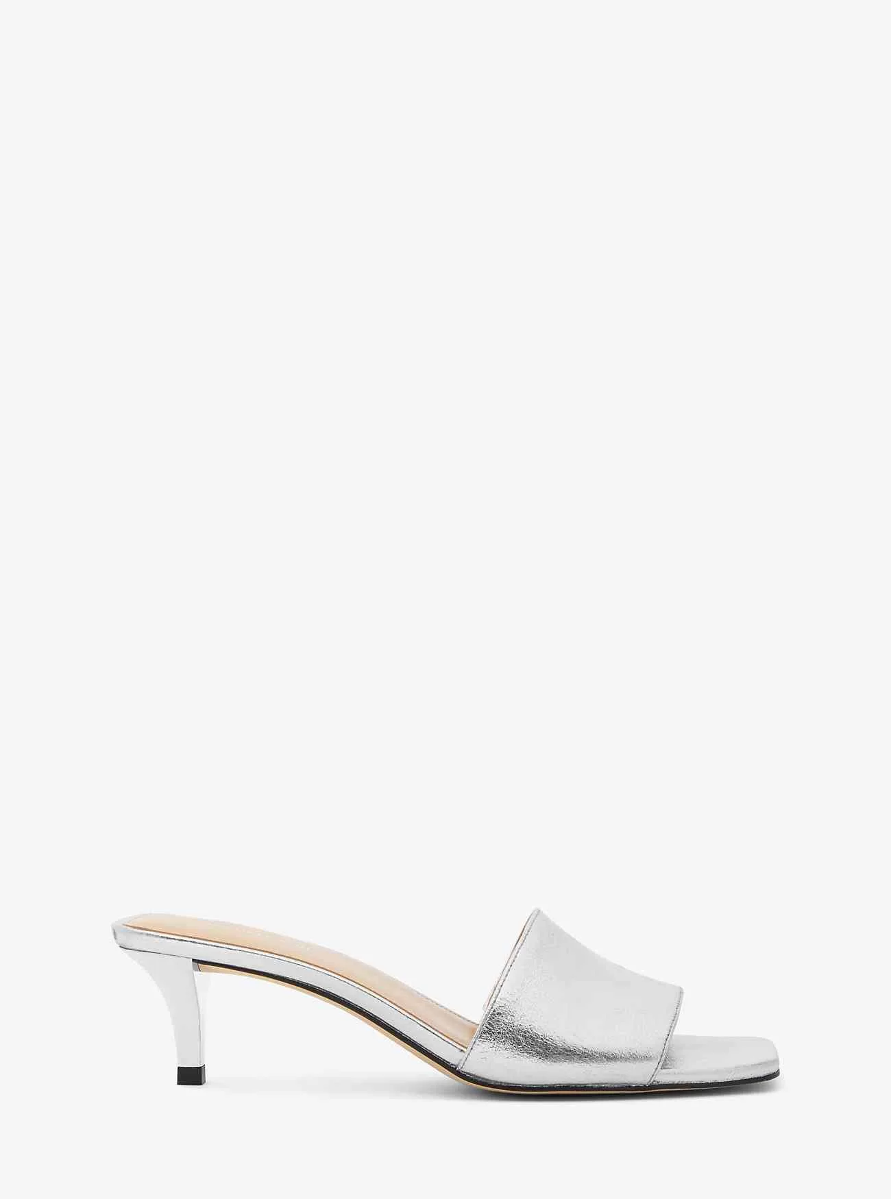 Merriam Metallic Läder Kitten Heel Sandal