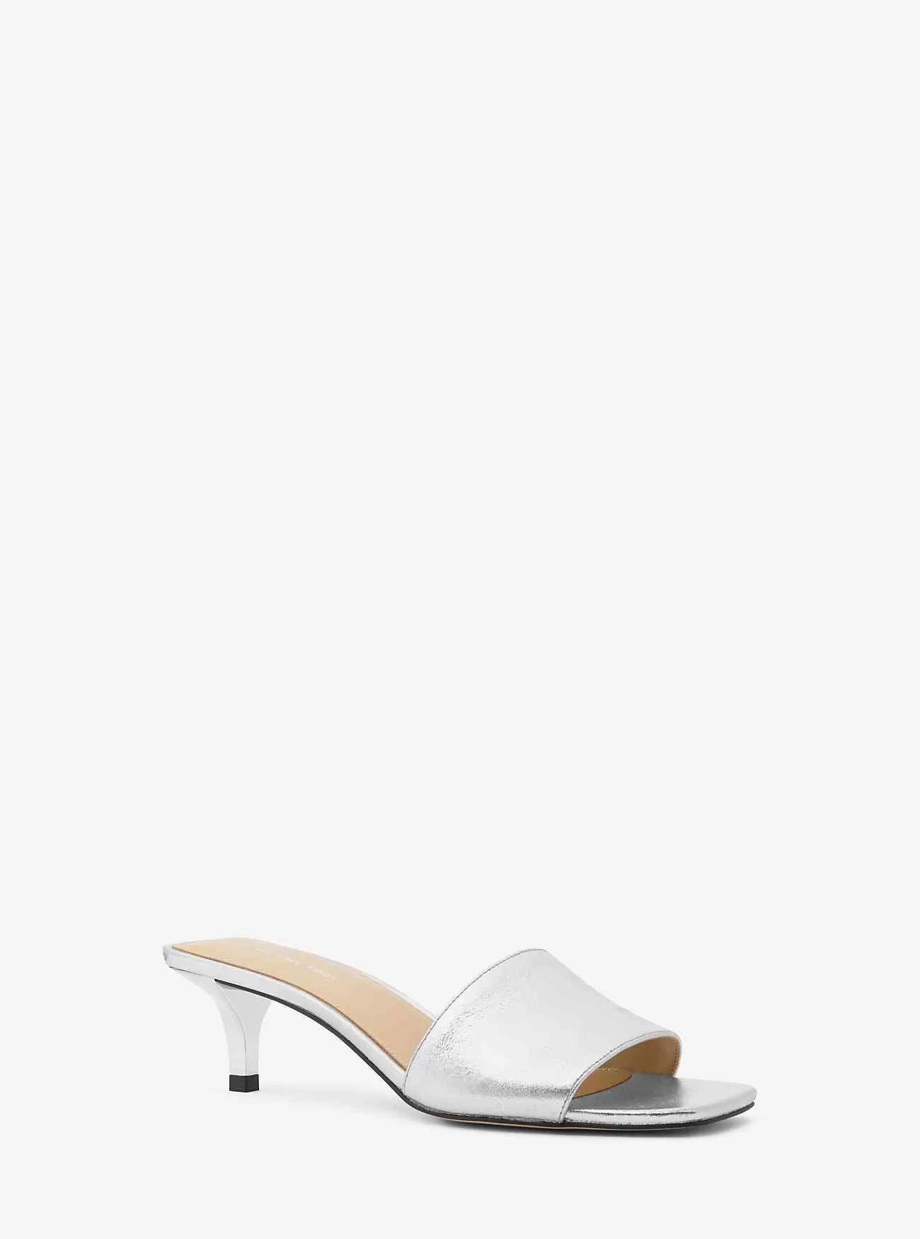 Merriam Metallic Läder Kitten Heel Sandal