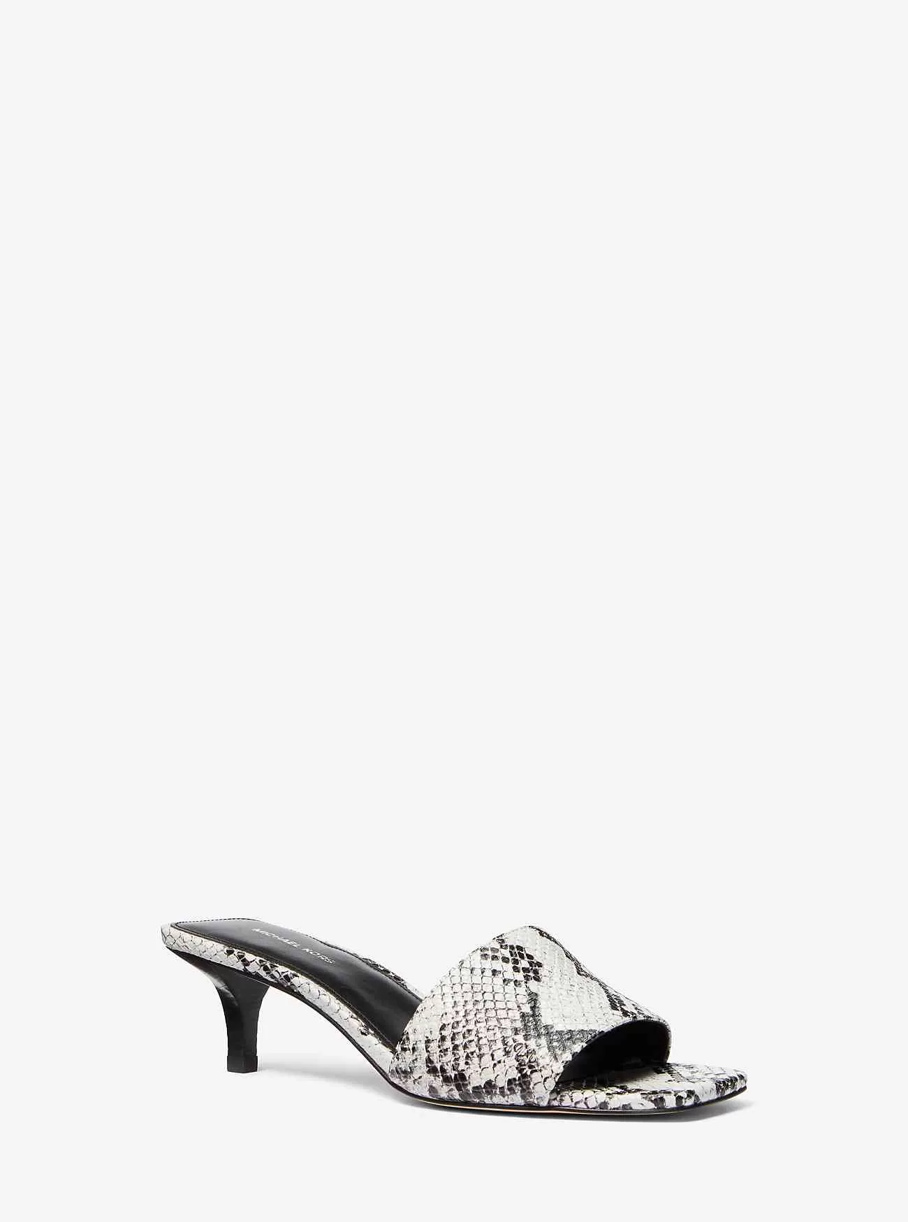 Merriam Snake Relief Läder Kitten Heel Sandal