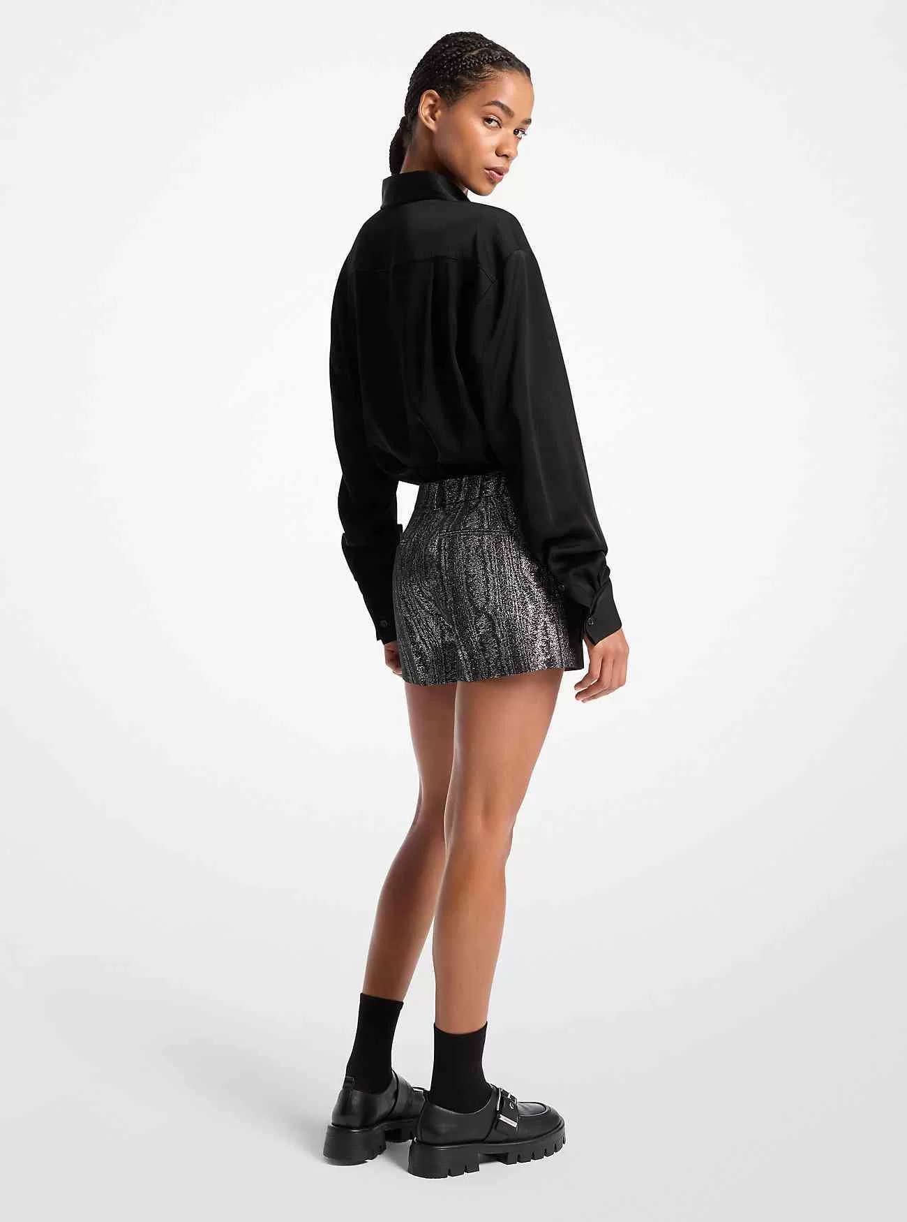 Metalliska Moiré Shorts