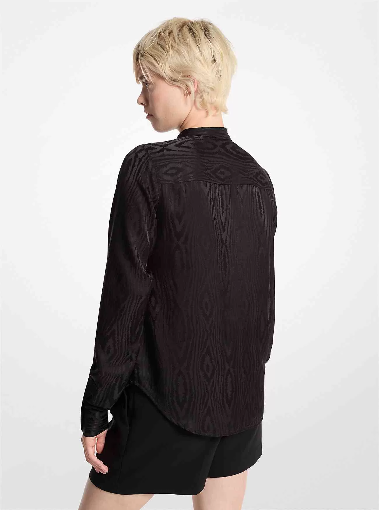 Moiré blus med knytringning