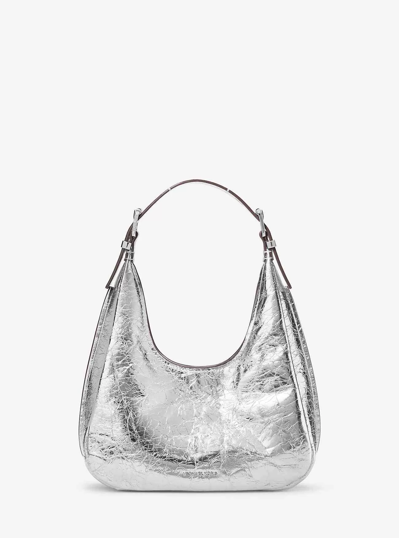 Nolita Liten Metallic Crackled Leather Hobo Axelväska