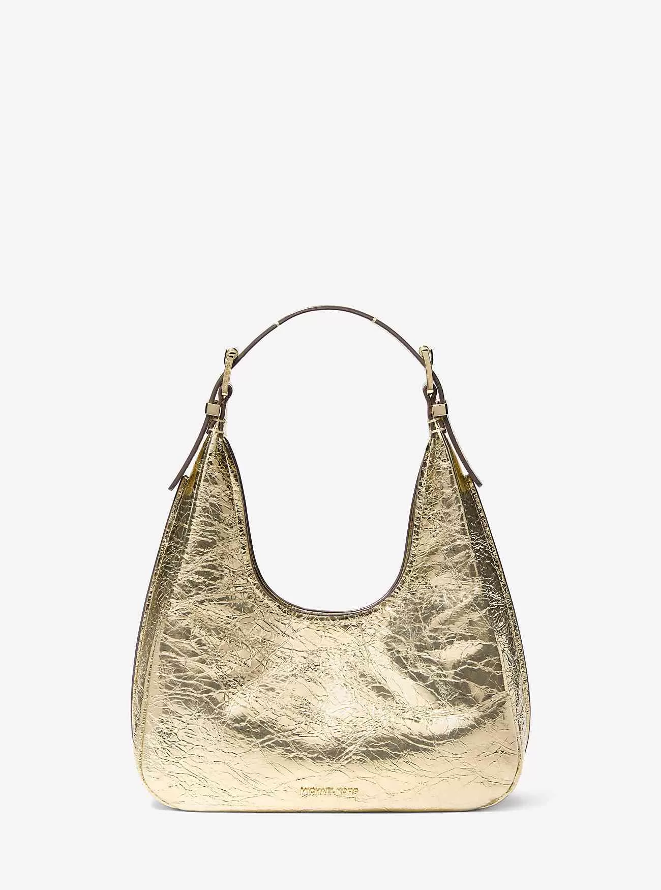 Nolita Liten Metallic Crackled Leather Hobo Axelväska
