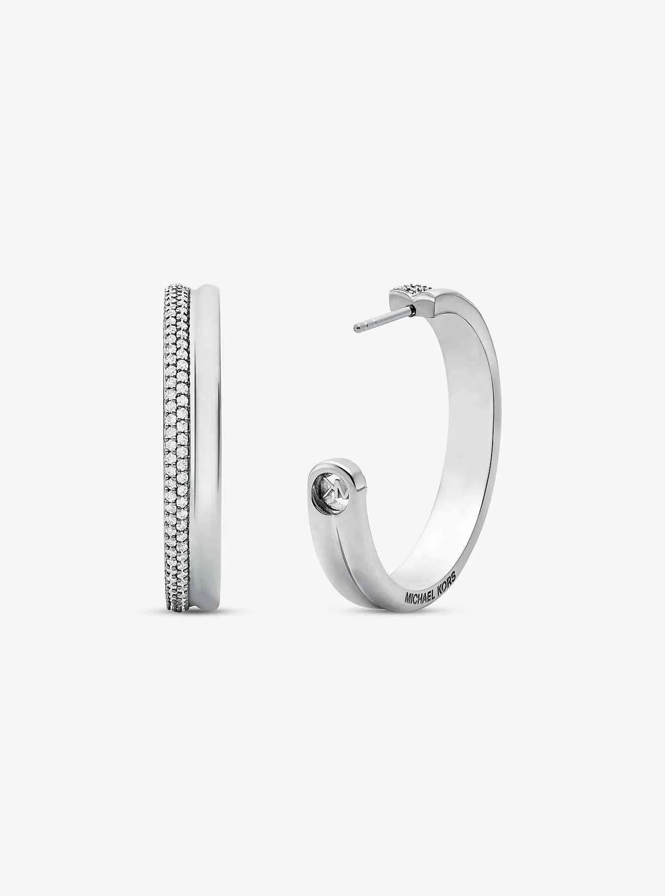 Pavé Hoop örhängen i ädelmetallpläterad mässing