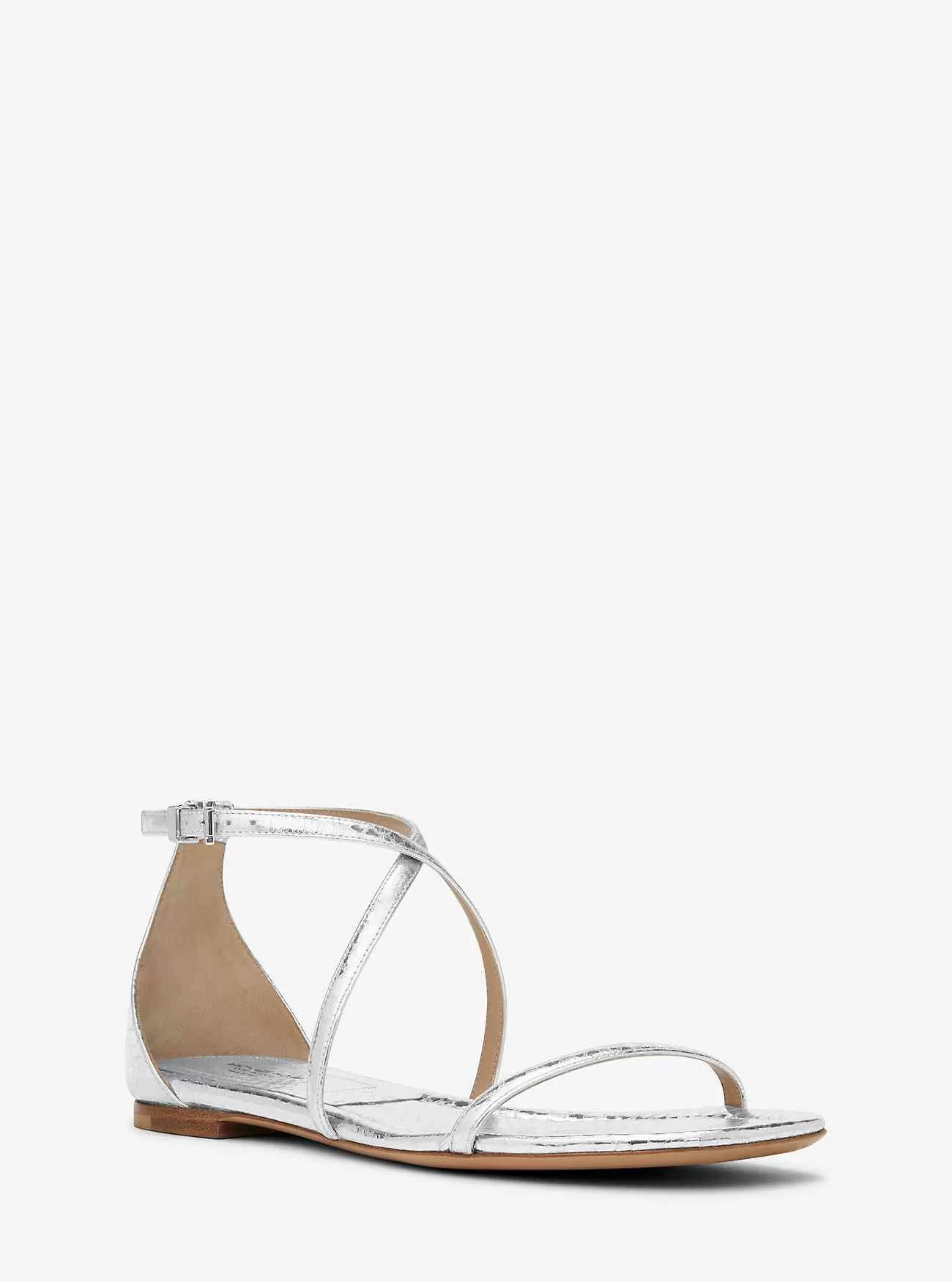 Polly Metallic Python-präglad lädersandal