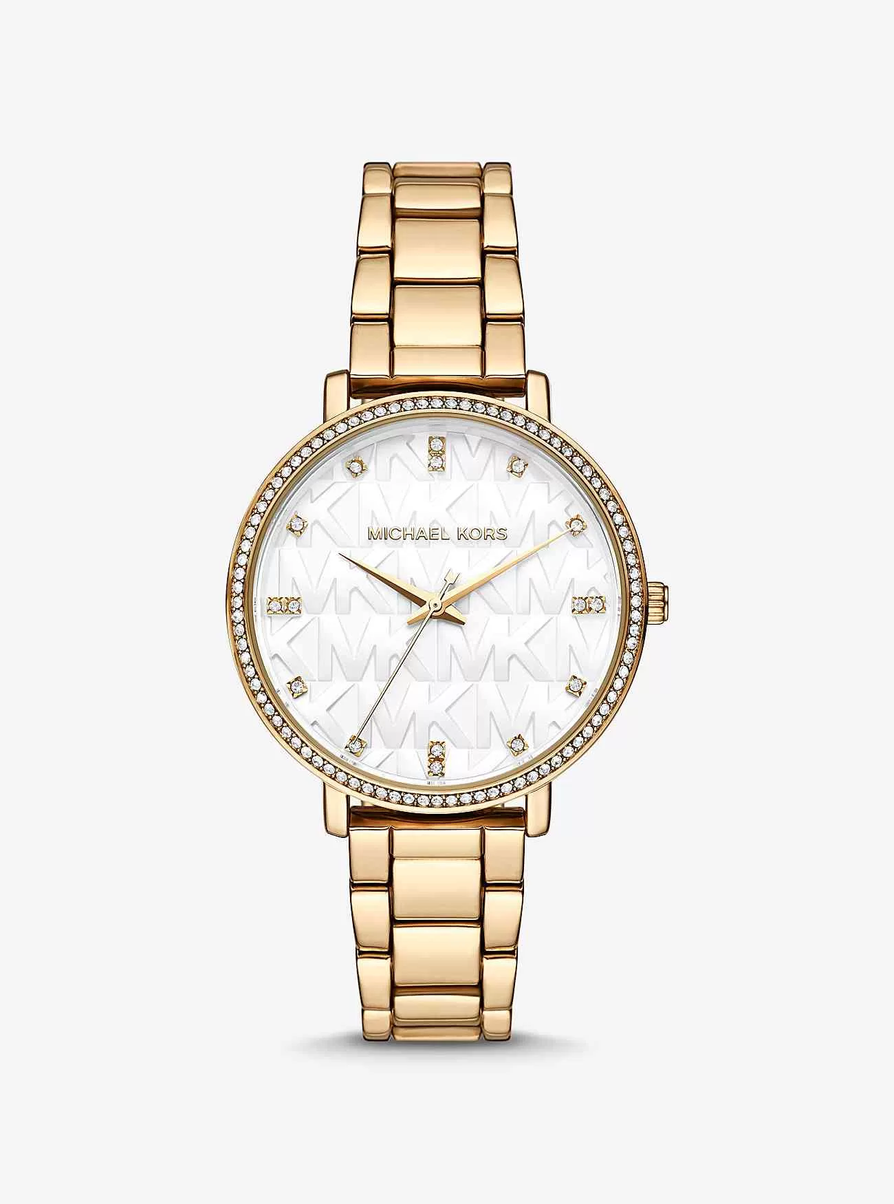 Pyper guldfärgad logotypklocka