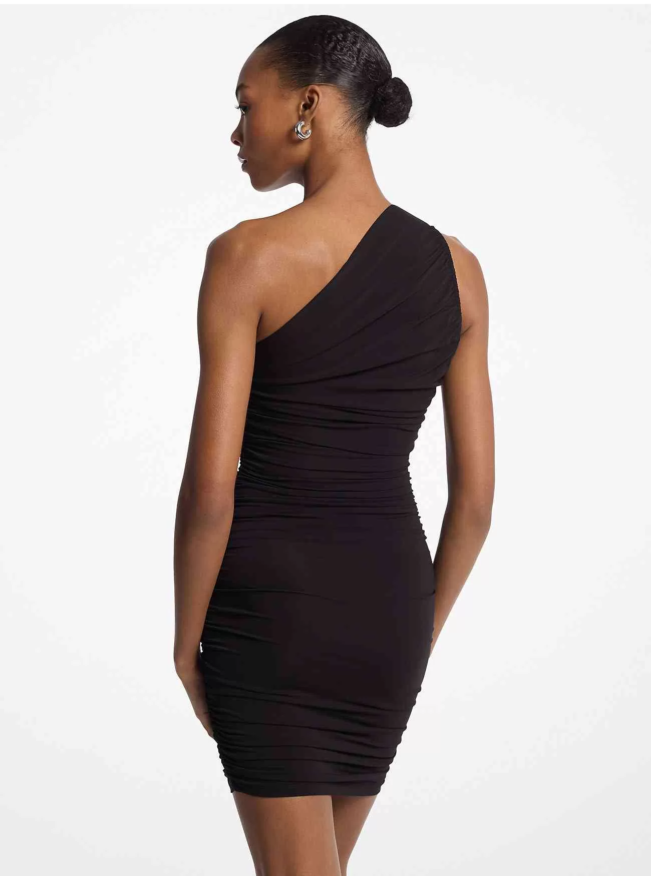 Ruched Stretch Matt Jersey One Shoulder Klänning