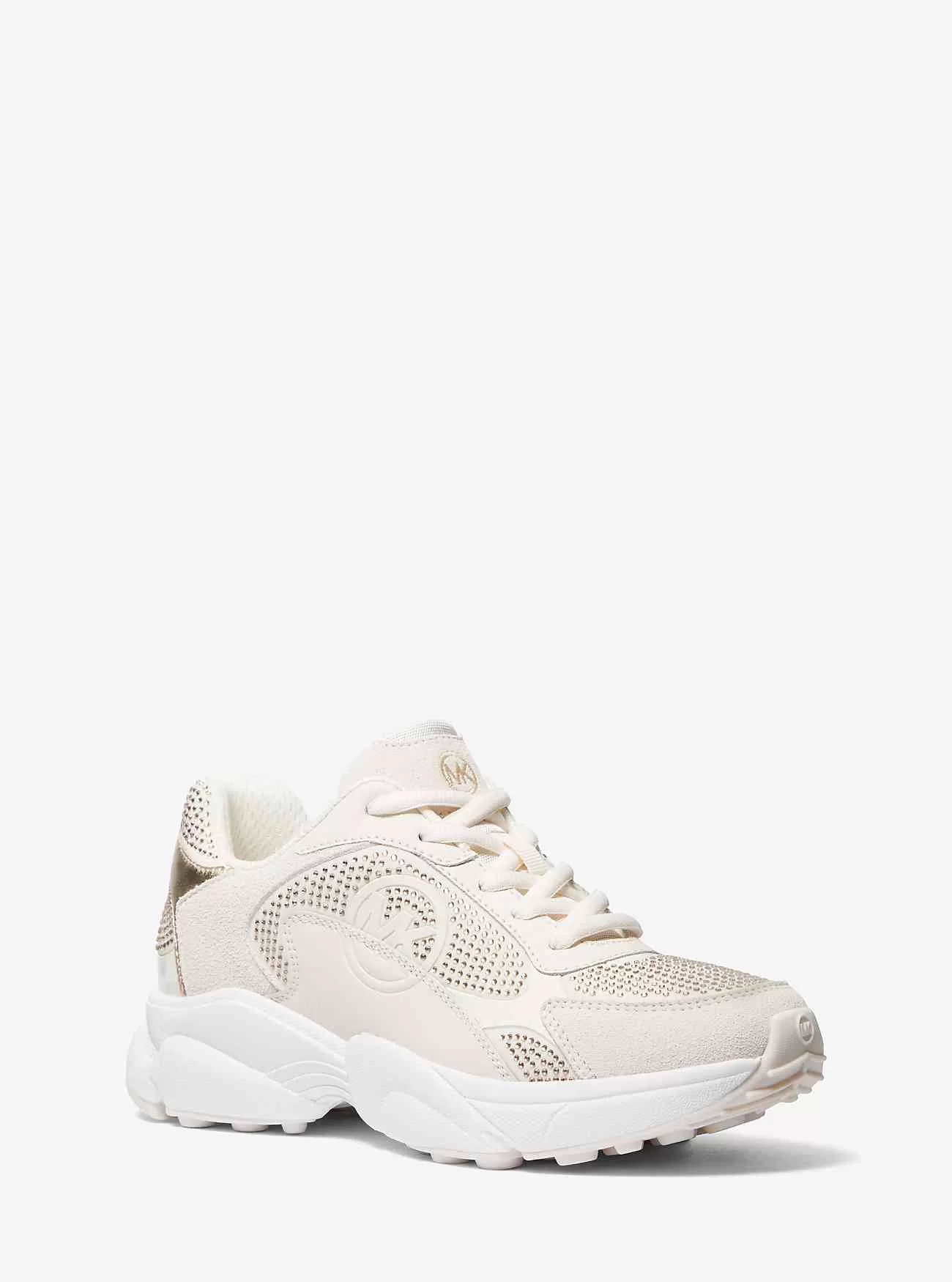 Sami Embellished Scuba and Leather Trainer