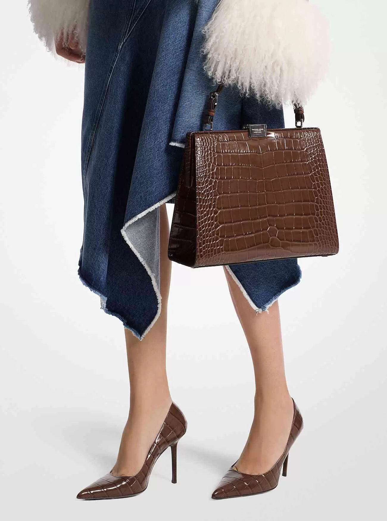 Simone Crocodile Läderväska med prägling Simone Crocodile Läderväska med prägling