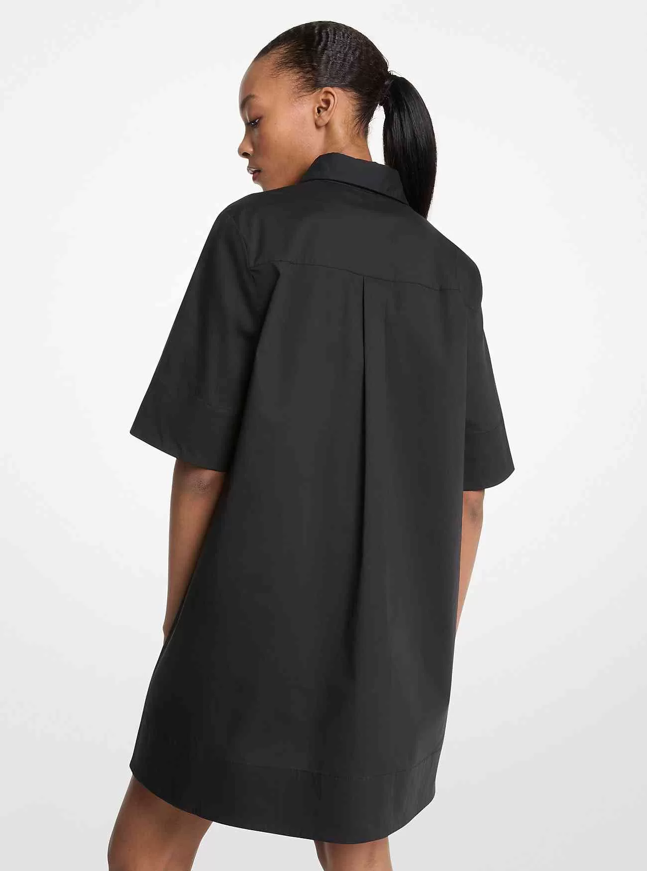 Skjortklänning i stretchig bomullspoplin