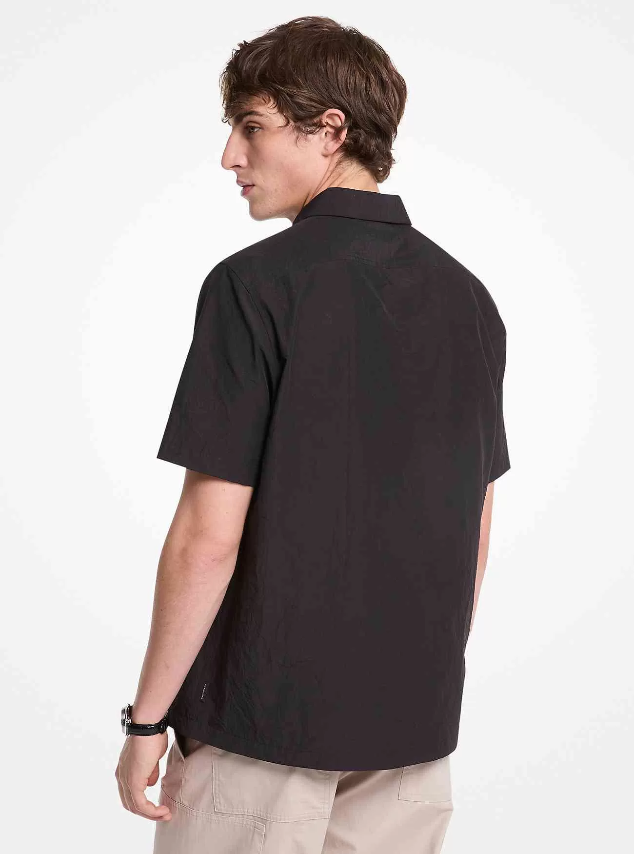 Skrynklig bomullsblandning med halv dragkedja