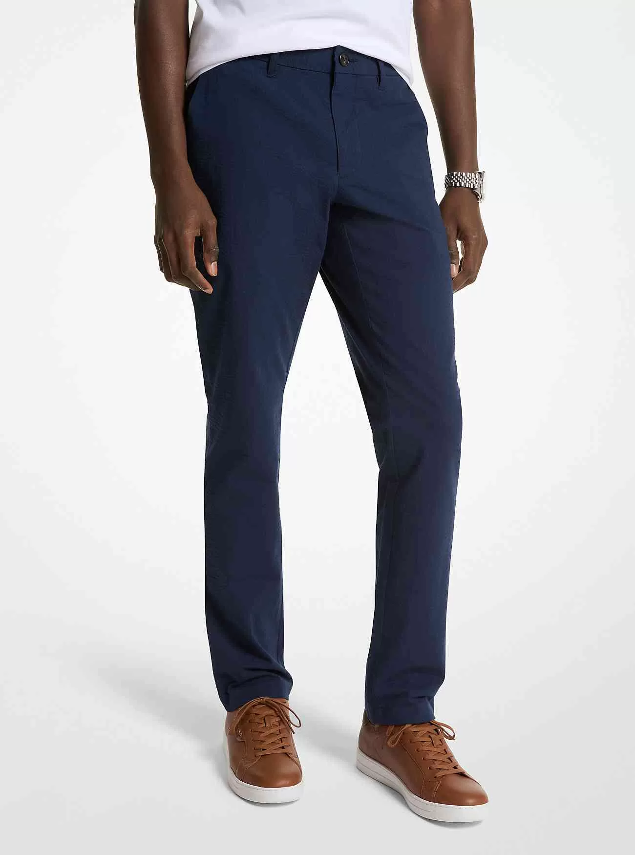 Slim-Fit Seersucker Chino byxor