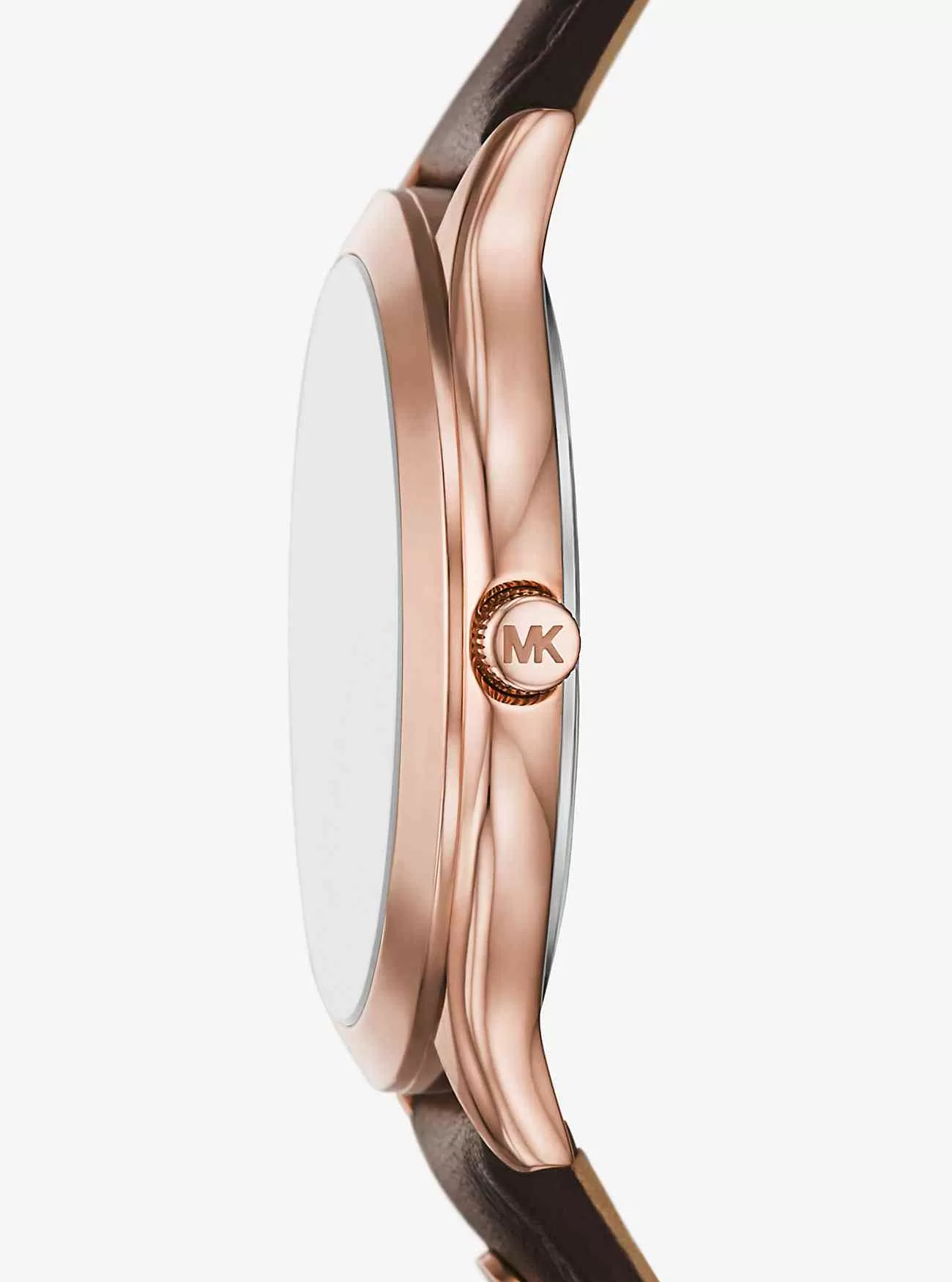 Slim Runway Rose Gold-Tone och läderklocka