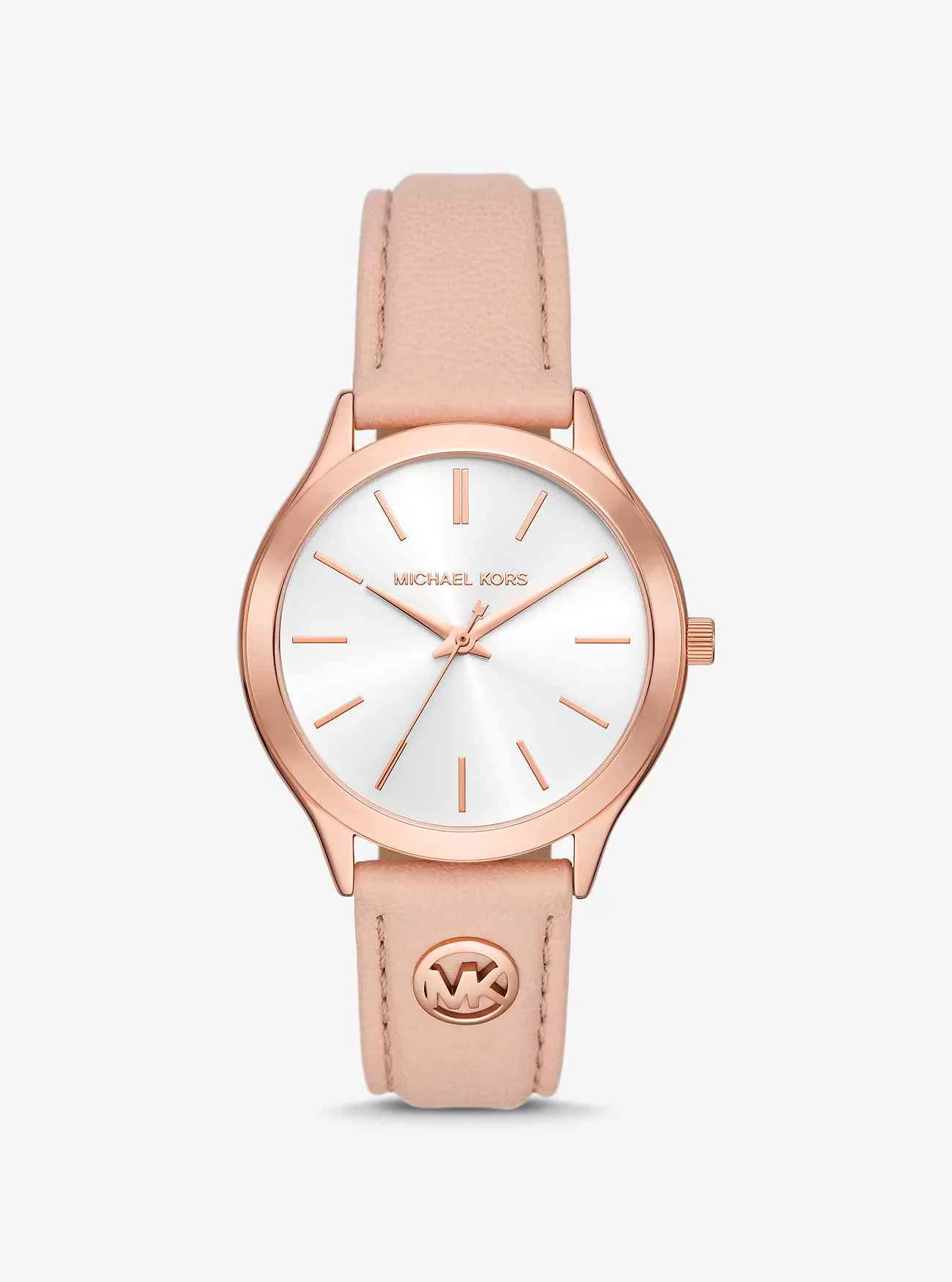 Slim Runway Rose Gold-Tone och läderklocka