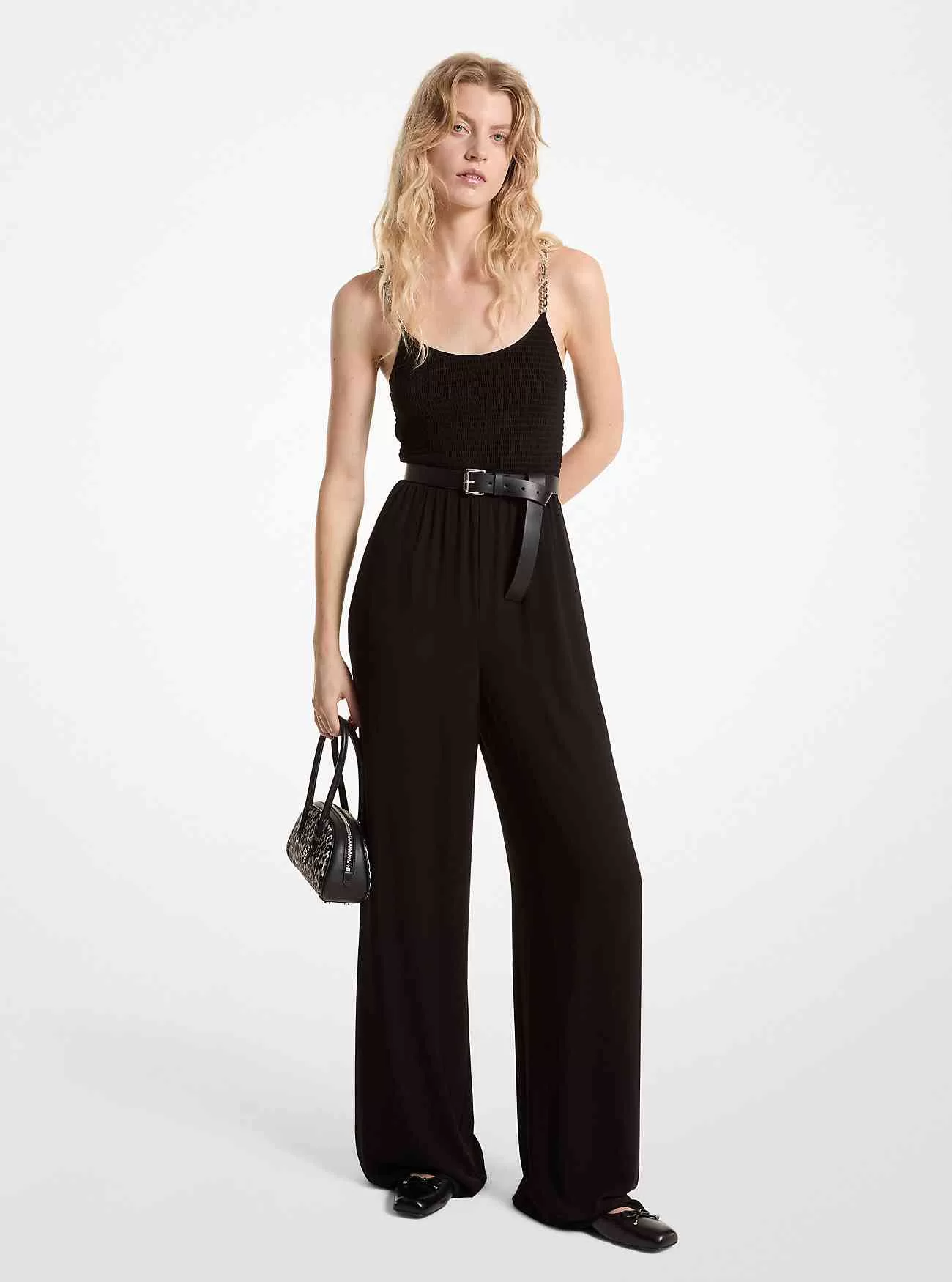 Smockad Georgette Chain Jumpsuit