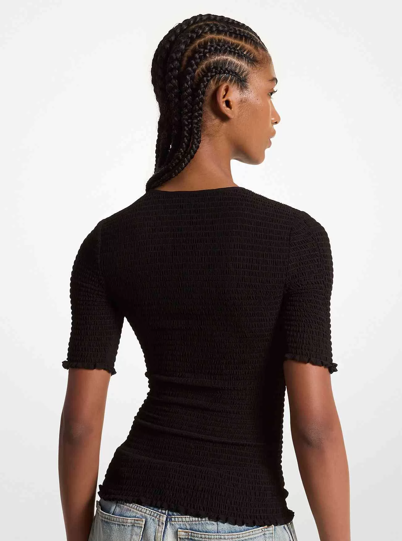 Smockad Georgette-skjorta