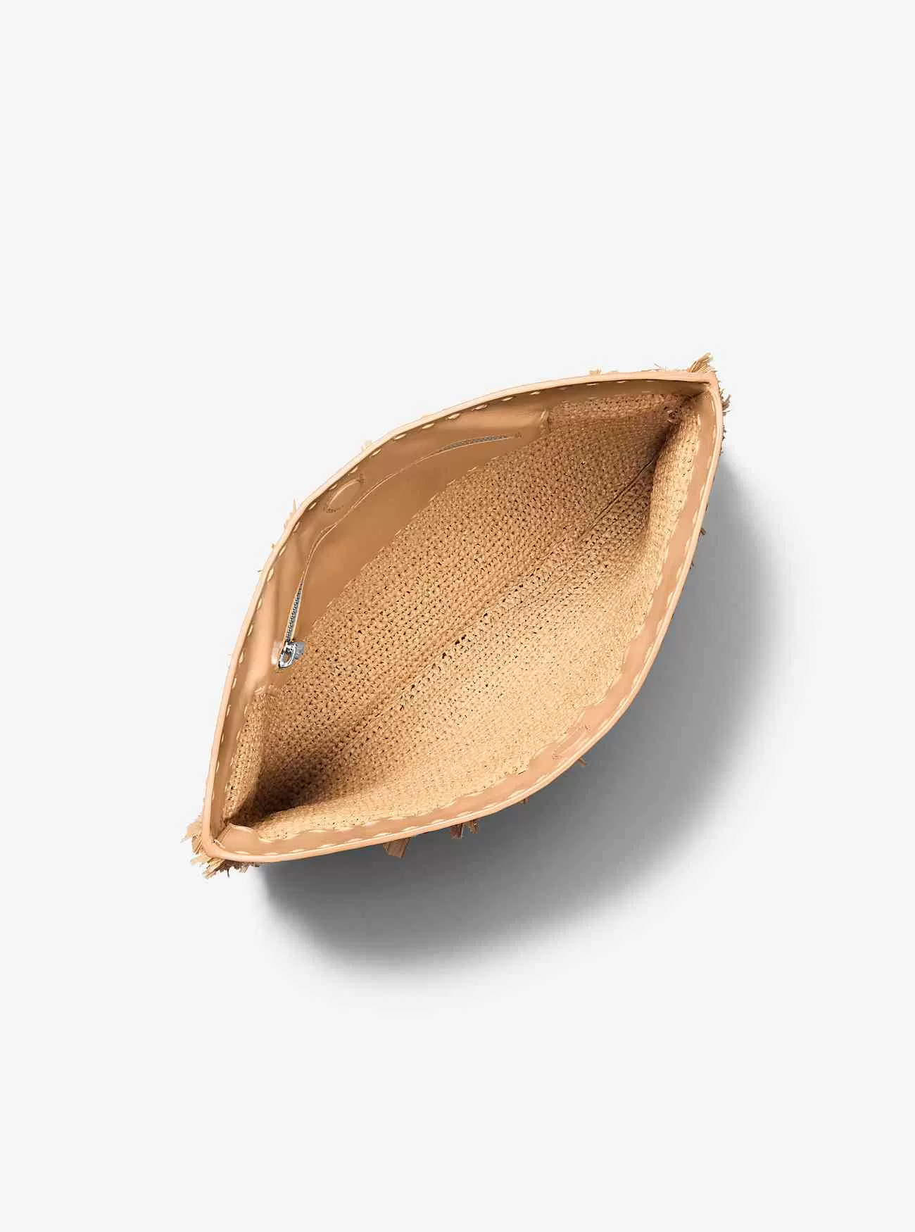 Sorrento handsydda fransar och läderuppfällbar koppling