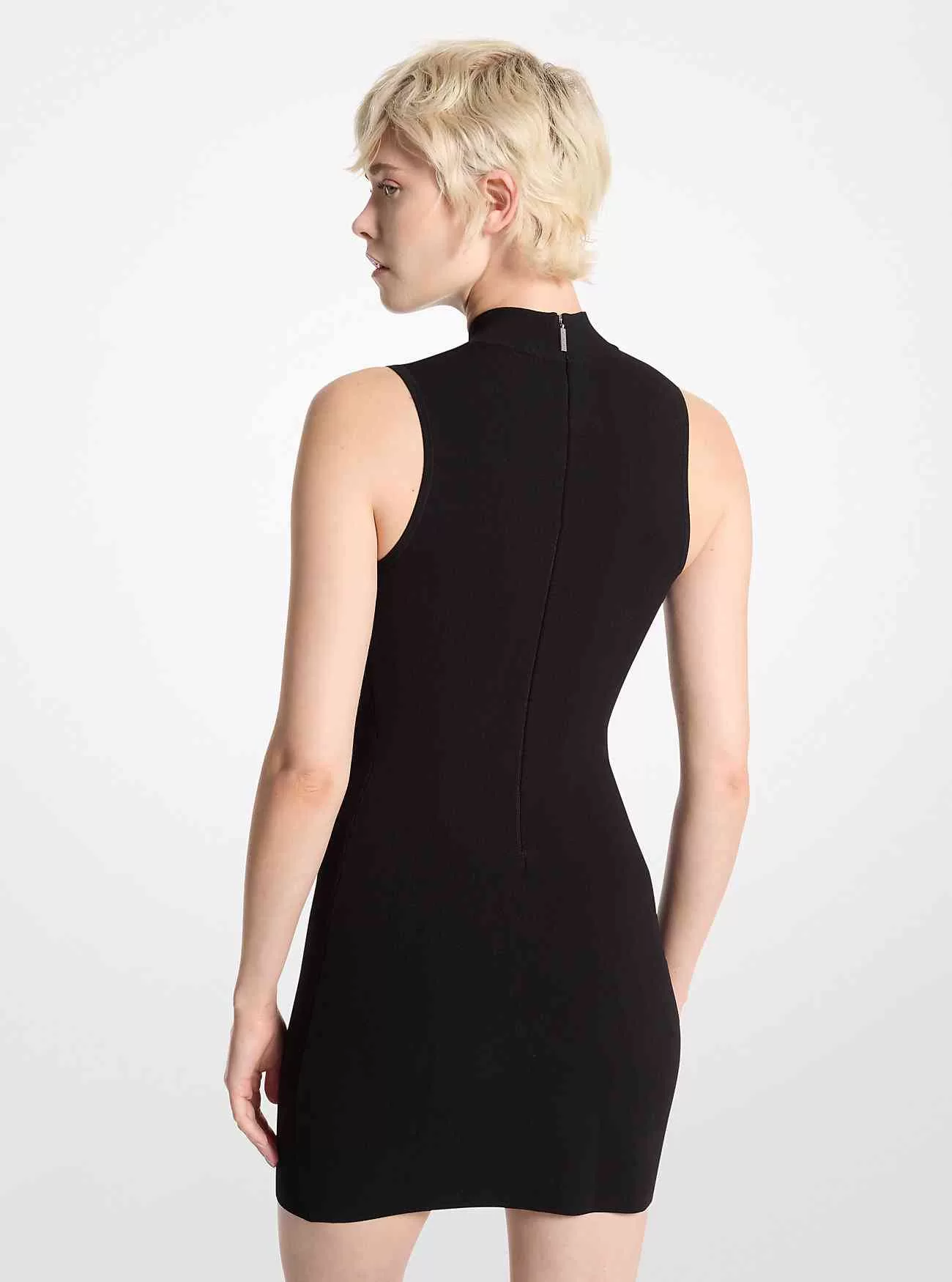 Stretch Viskos Mock Neck Klänning