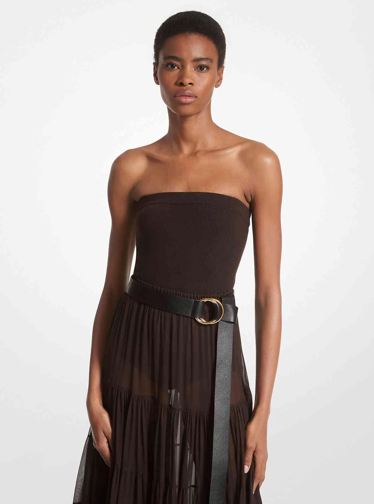 Stretch kashmir axelbandslös body