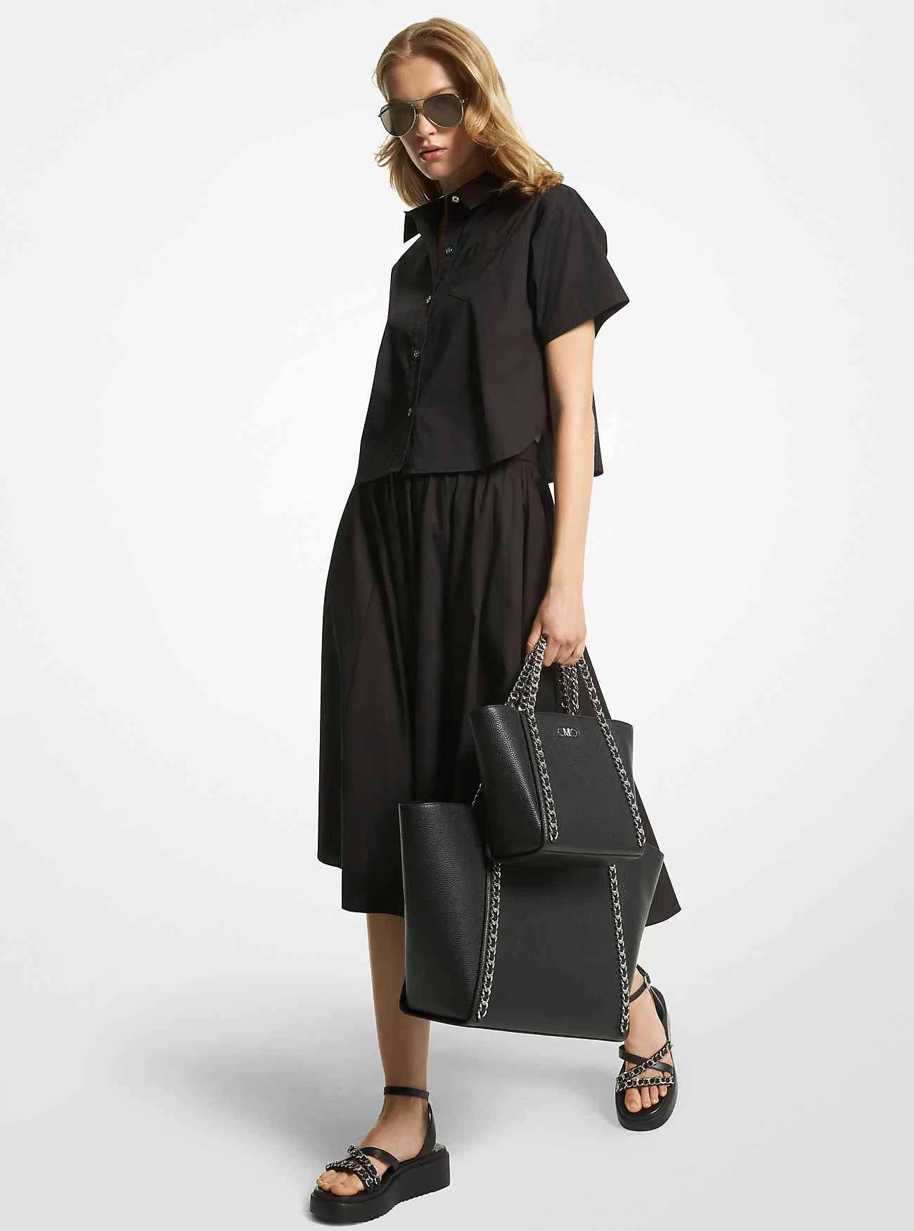 Stretchskjorta i ekologisk bomullspoplin