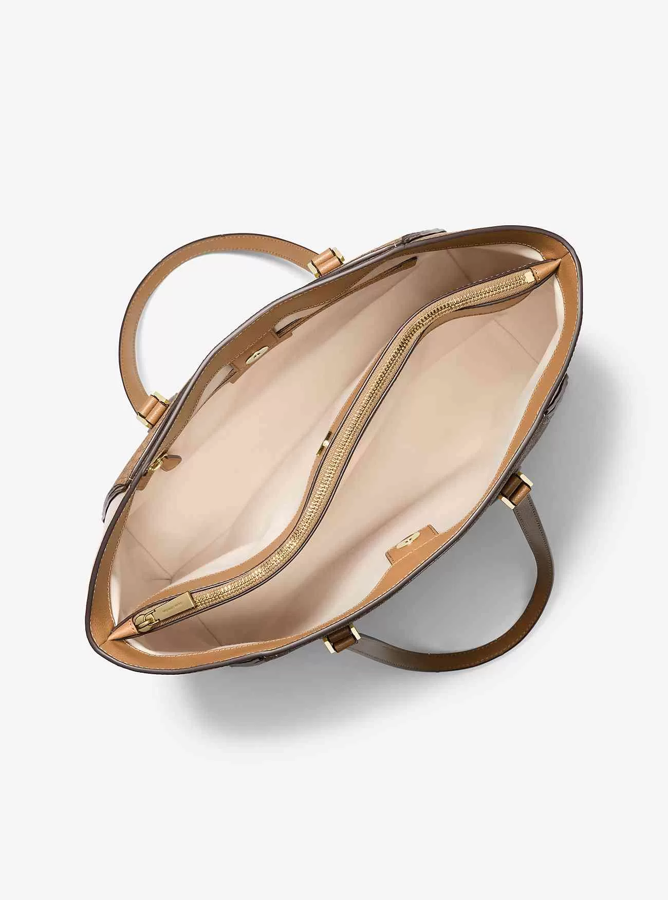 Taryn stor signaturlogotyp och tygväska i läder