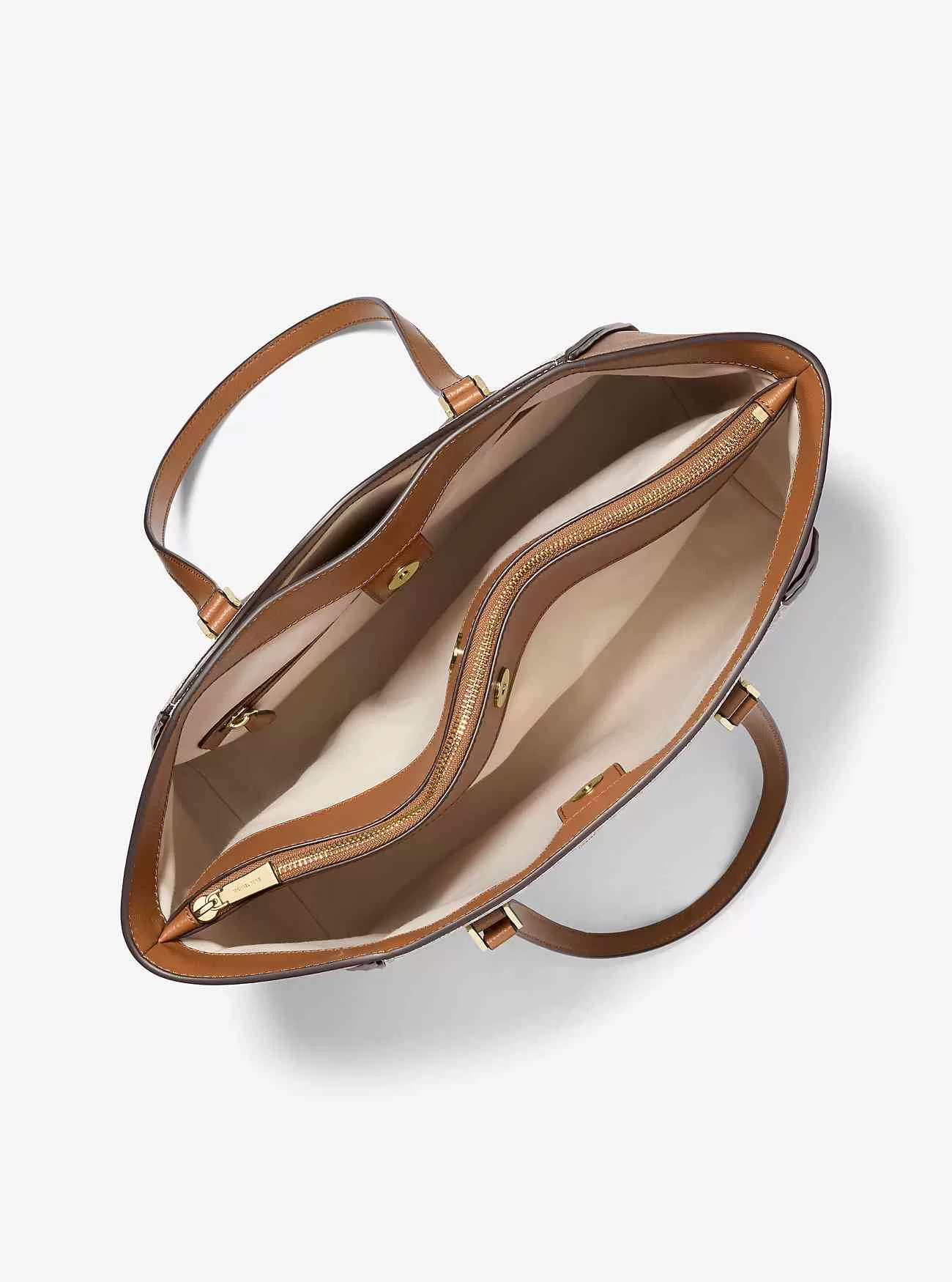 Taryn stor signaturlogotyp och tygväska i läder