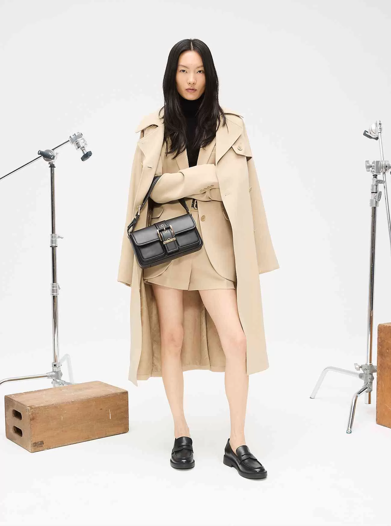 Texturerad Crepe Trench Coat Texturerad Crepe Trench Coat