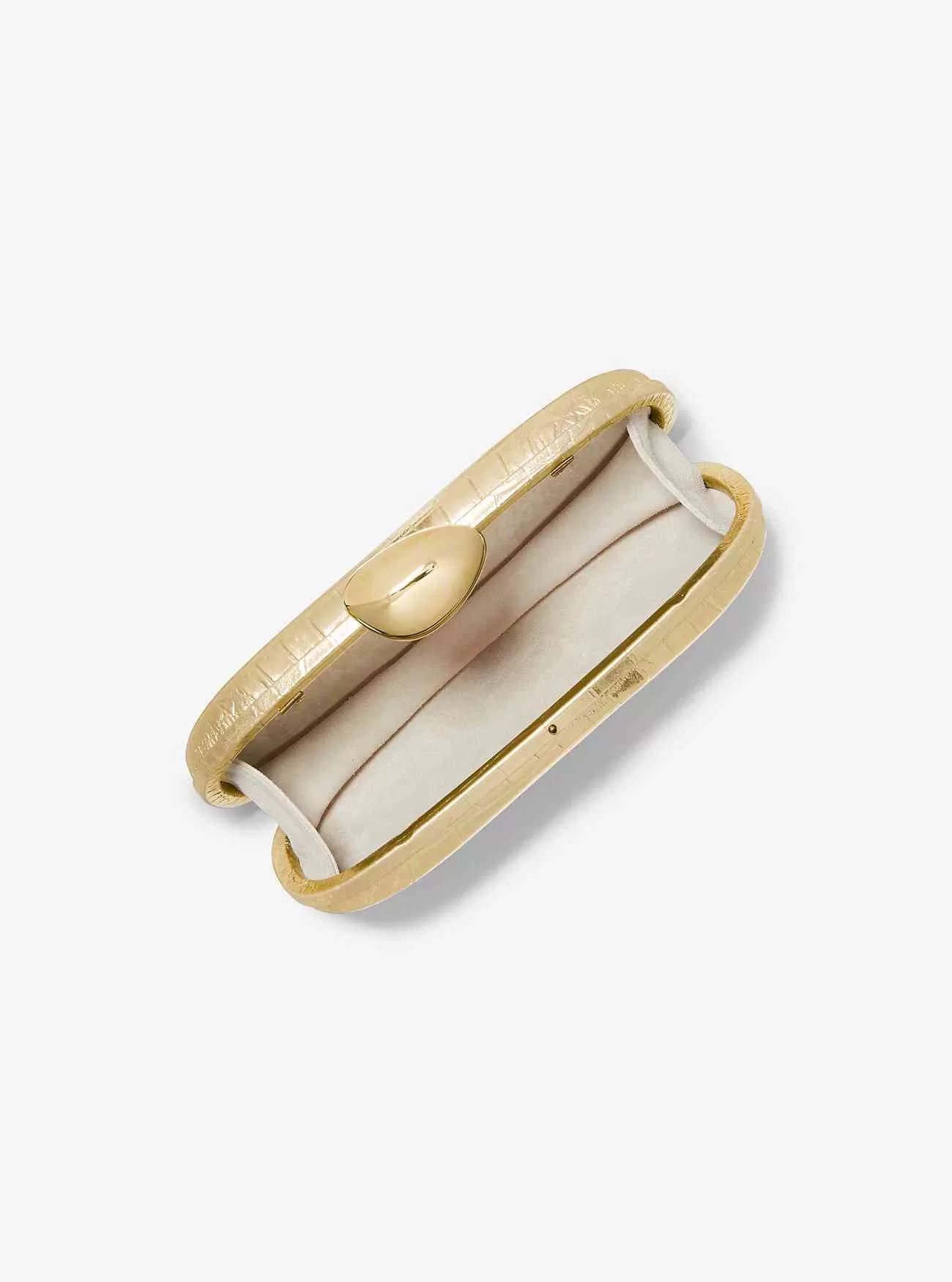 Tina Small Metallic Krokodilpräglat Läder Minaudie re