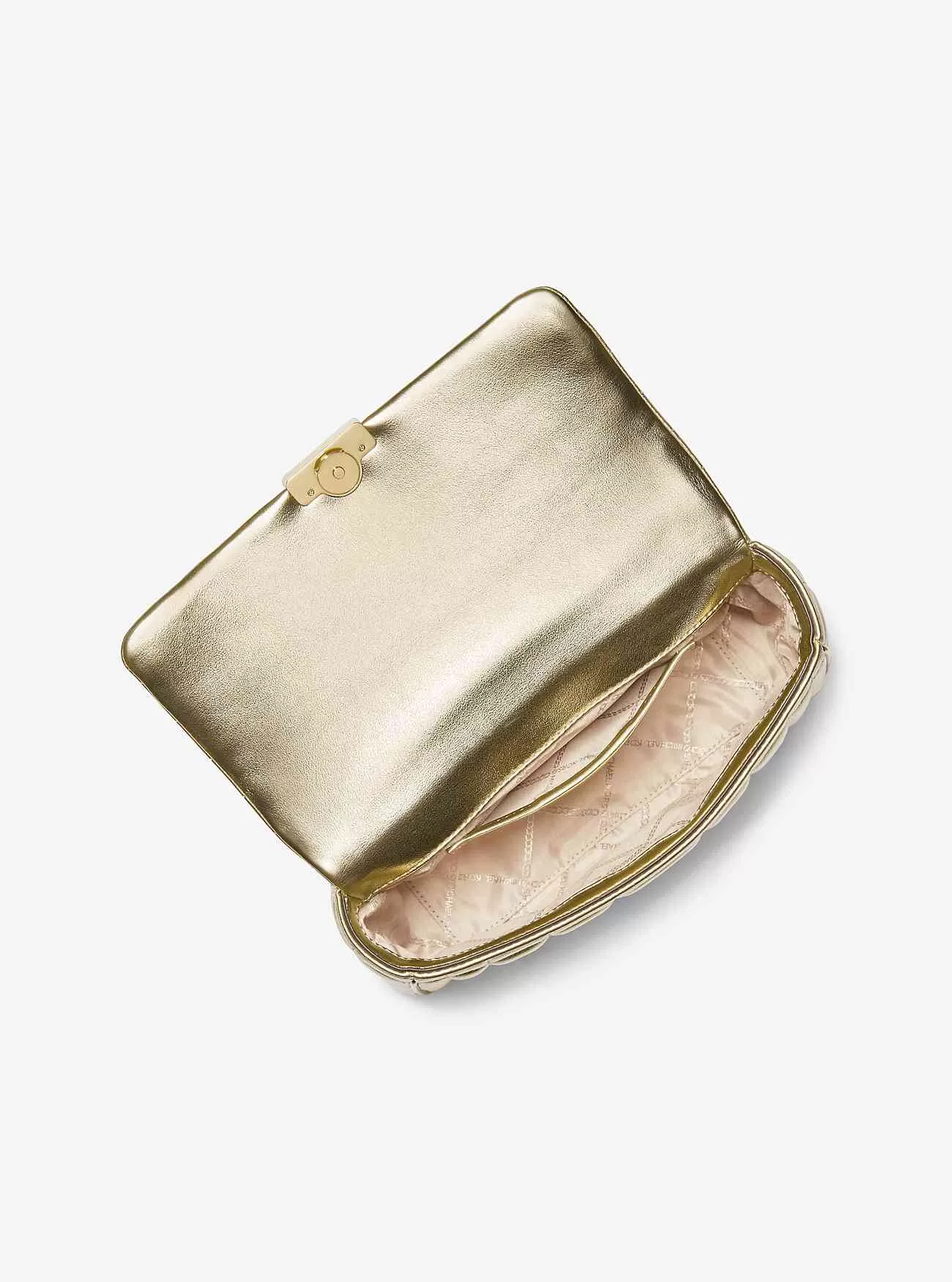 Tribeca Large Metallic Quilted Läder Axelväska