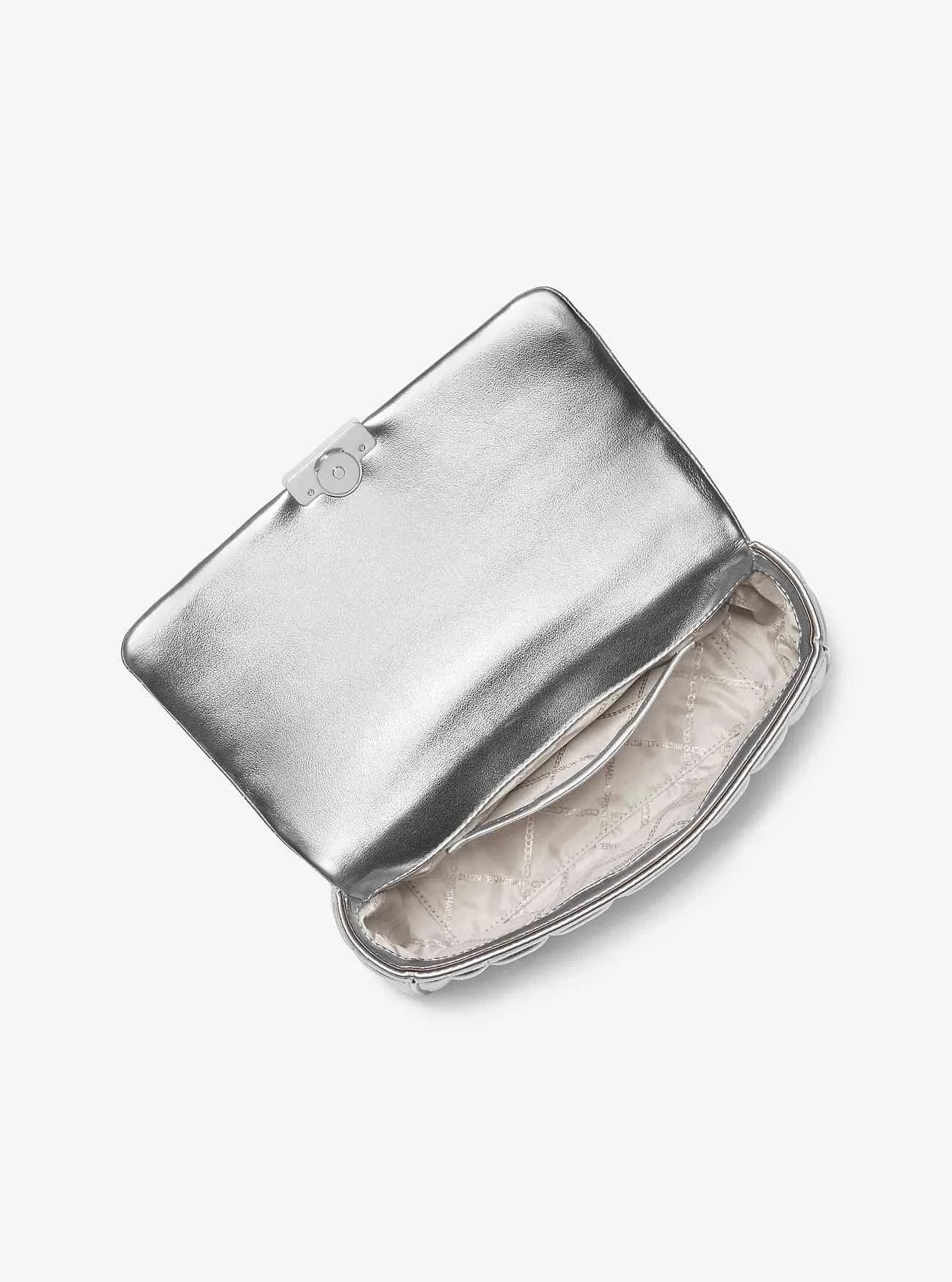 Tribeca Large Metallic Quilted Läder Axelväska