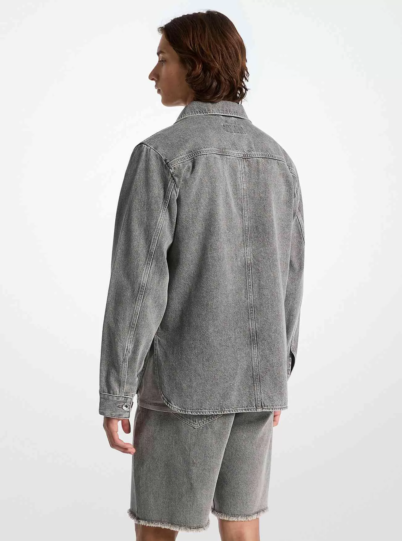 Tvättad jeansskjortajacka