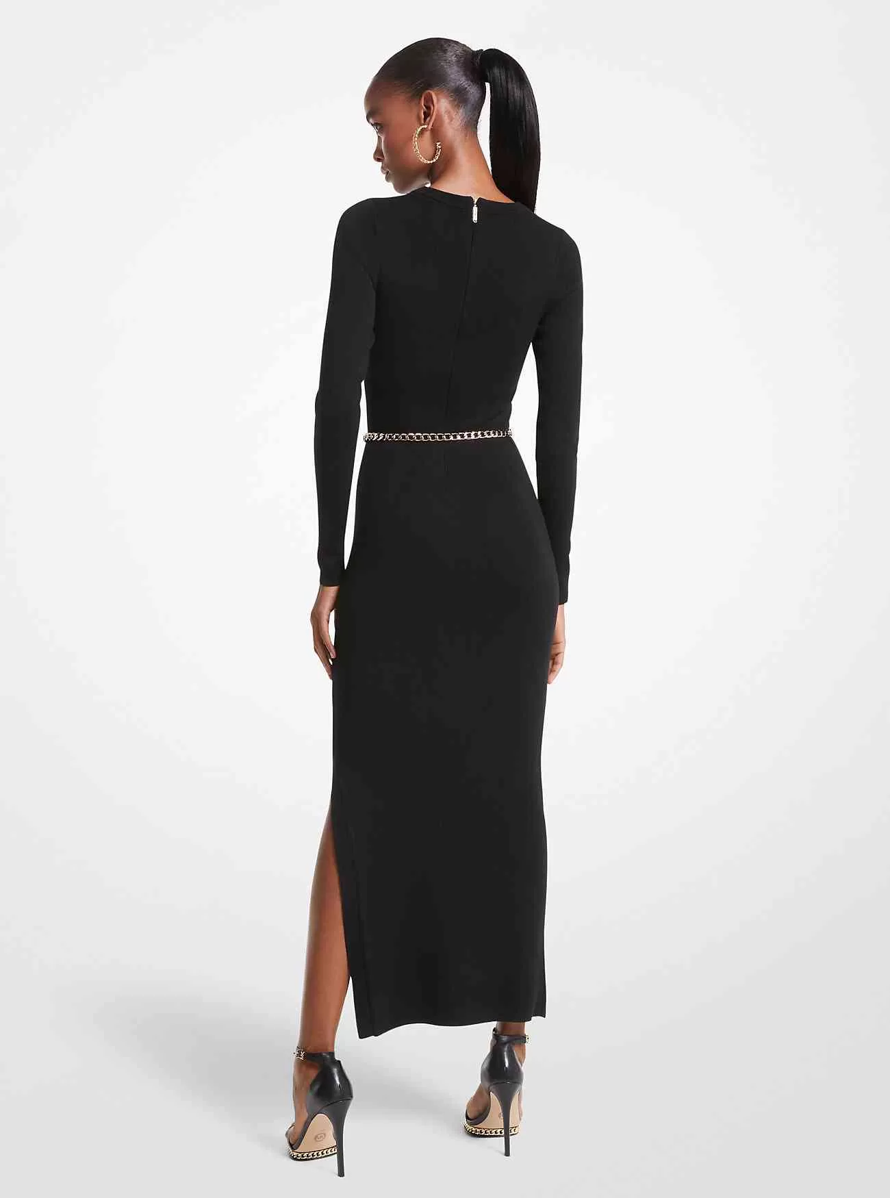 Ullblandning midiklänning med bälte