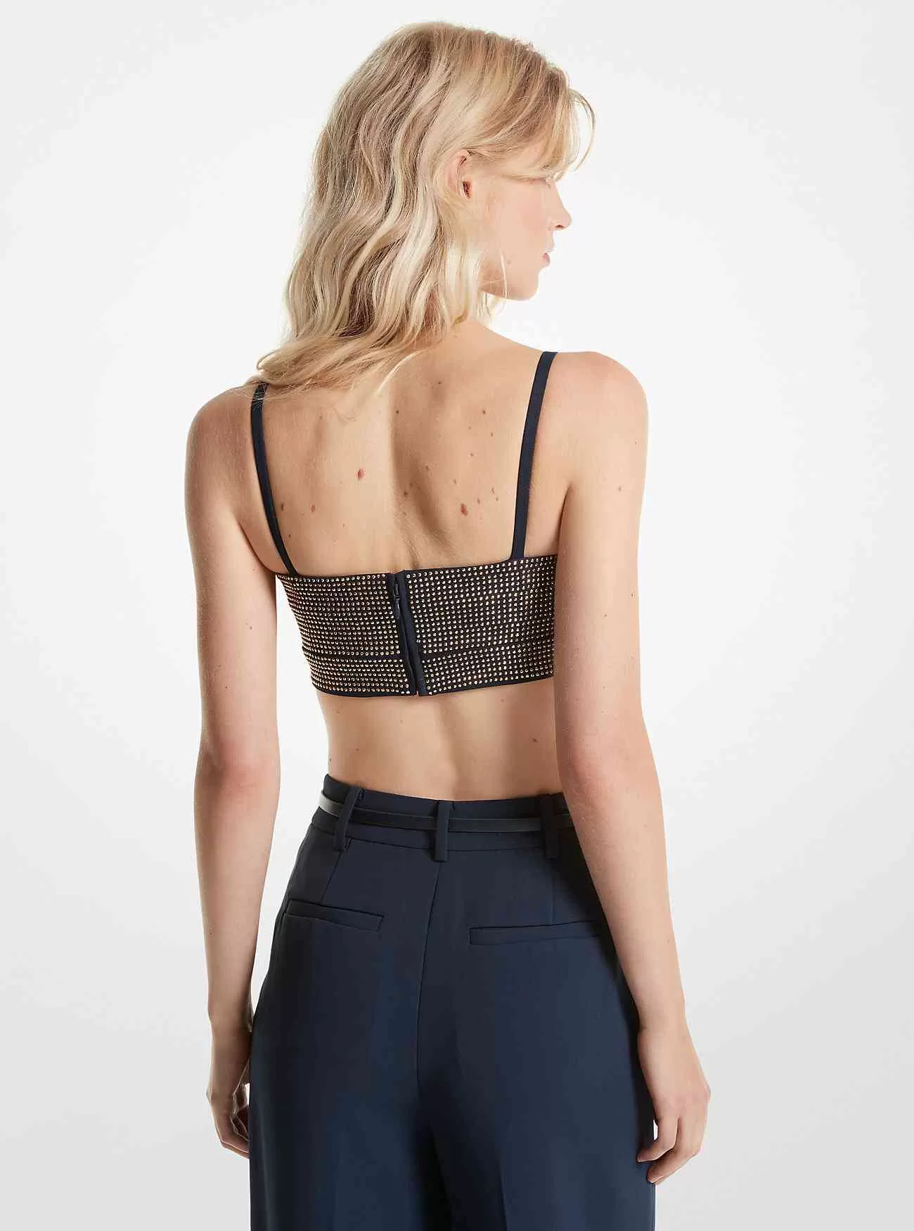 Utsmyckad Stretch Crepe Bustier Top